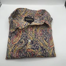 Cremieux Premium Denim Men’s Paisley Print Button Down Shirt XL Multicolor 100%