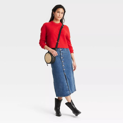 Women's A-Line Midi Denim Skirt | eBay