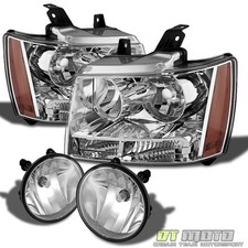 Fits 2007-14 Suburban Tahoe Avalanche Replacement Headlights Headlamps+Fog Lamps