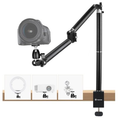 Camera Desk Mount Overhead: Articulated Camera Arm Stand with Clamp 3/8'' 1/4...