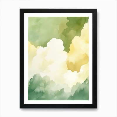 Aquarell Wolken Kunstdruck gerahmt Wandbild Poster Leinwanddruck Bild