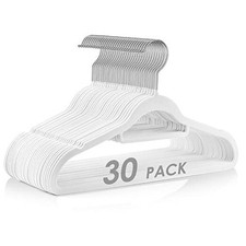 Velvet Hangers Non Slip Felt Hangers Pack Velvet Clothes Hangers 30 White