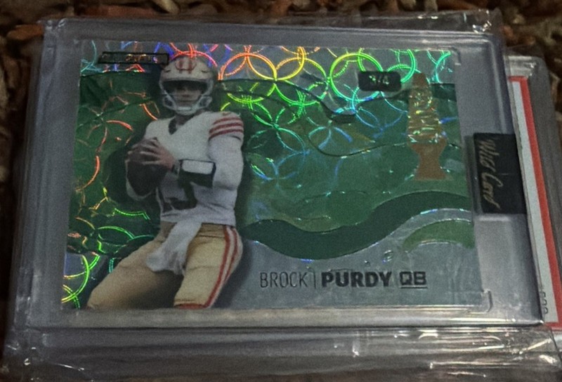 BROCK PURDY 2023 WILD CARD ALUMINATION #AG-BP GROOVIN GREEN /4 S.F. 49ers NFL