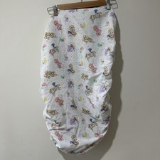 Baby Bassinet Mattress Cover Teddy Bear Print Pastel Elasticised Vintage