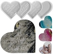 Heart Memorial Resin Mold: Epoxy Casting, Sympathy Sign Gift Decor - 4 Designs