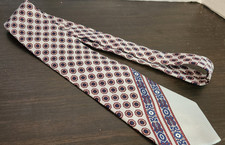 GUY LAROCHE Tie Printed Silk Tie Blue Red Vintage Classic