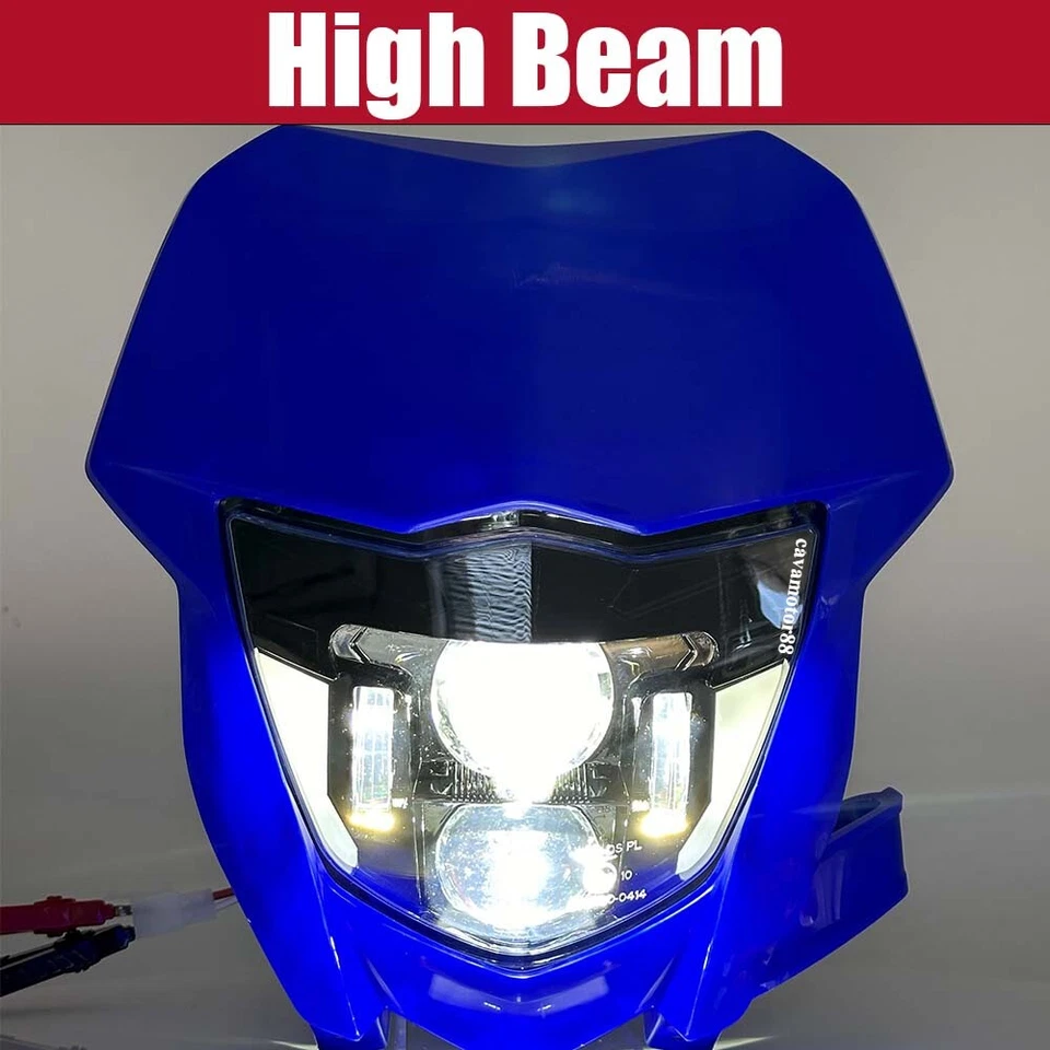 Faro LED con carenado azul DRL haz alto/bajo para Yamaha YZ250F YZ250FX YZ450F Foto 2 de 4