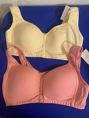 Lot Of 2 Daisy Bra Women's Wireless Front Closure Light Padding Size 2XL New