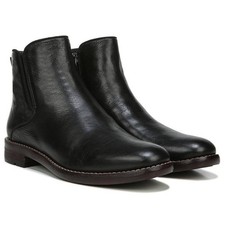 Franco Sarto Marcus Ankle Bootie Black 7.5 Leather Side Zip $159 NWOB
