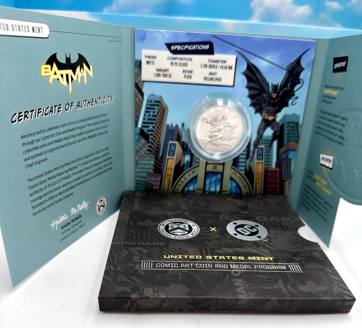 バットマン メダル U.S. Mint Comic Art One Ounce Silver Medal - Batman Coin [25DBS1