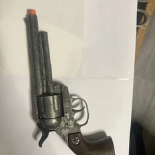 Vintage Gonher Toy Cap Gun Revolver Castalla Model No. 121 Spain w/brown grip