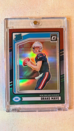 2024 Panini Donruss - Rated Rookie Drake Maye #379 Optic Preview Red & Green...