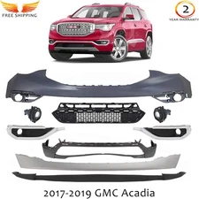 Front Bumper Cover Paintable & Lower Grille For 2017-2019 GMC Acadia