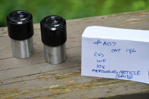 (2) 10X WF AO 146 Eyepieces Measuring Retical 4 Microscope - Photo 2 sur 5