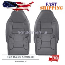 For 1992-1996 Ford Bronco Driver Passenger Side Leather Seat Cover Gray