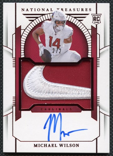 2023 National Treasures Michael Wilson Rookie 2/2 Patch Auto RPA Nike Swoosh