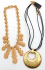 Vintage to Now Lot of 2 Gold tone Necklaces - signed:  1 Trifari, 1 Joan Rivers