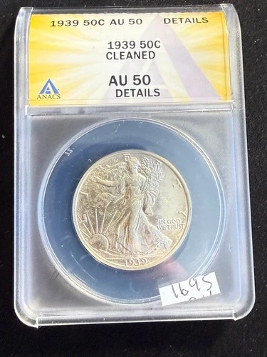 1939 P WALKING LIBERTY HALF DOLLAR 50c ANACS Graded AU 50 AU50 Details Coin 1695
