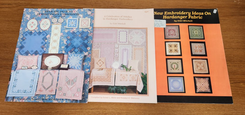 Hardanger Embroidery Pattern Books By  Edel Mitchell Lot Of 3