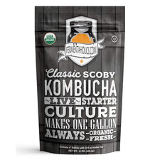ORGANIC Kombucha SCOBY with Twelve Ounces of Starter Tea - Live Starter Culture