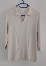 Pullover Gr. 38 von Räde Strick beige Kragen Reißverschluss