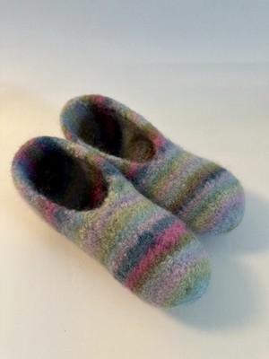 Tolle warme Filzhausschuhe  - Filzschuhe  - felted shoes - handgemacht 36/37 NEU