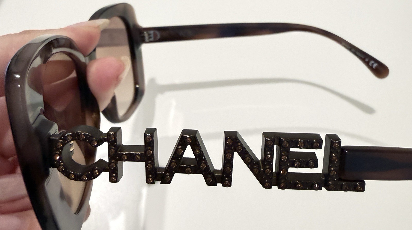 Authentic Chanel Square Brown Tortoise Sunglasses… - image 5