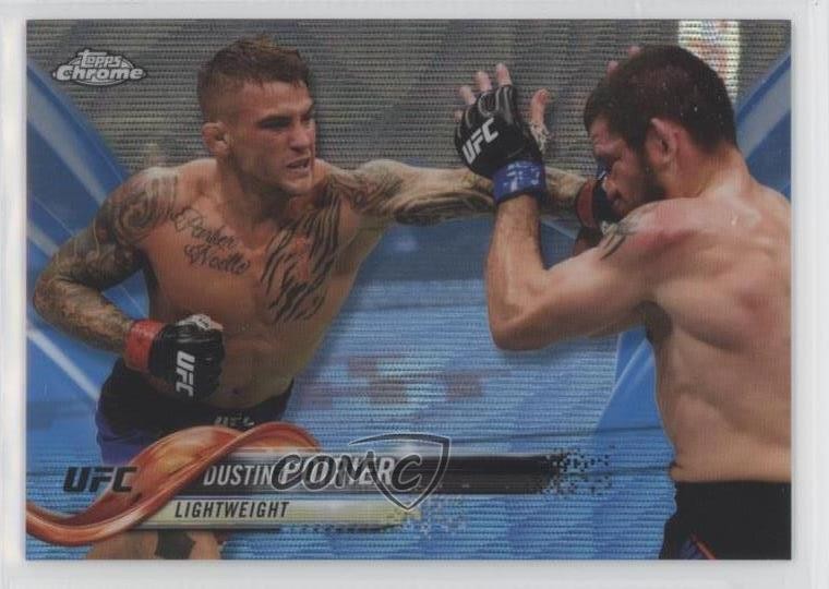 2018 Topps Chrome UFC Blue Wave Refractor 46/75 Dustin Poirier #23 0ul3