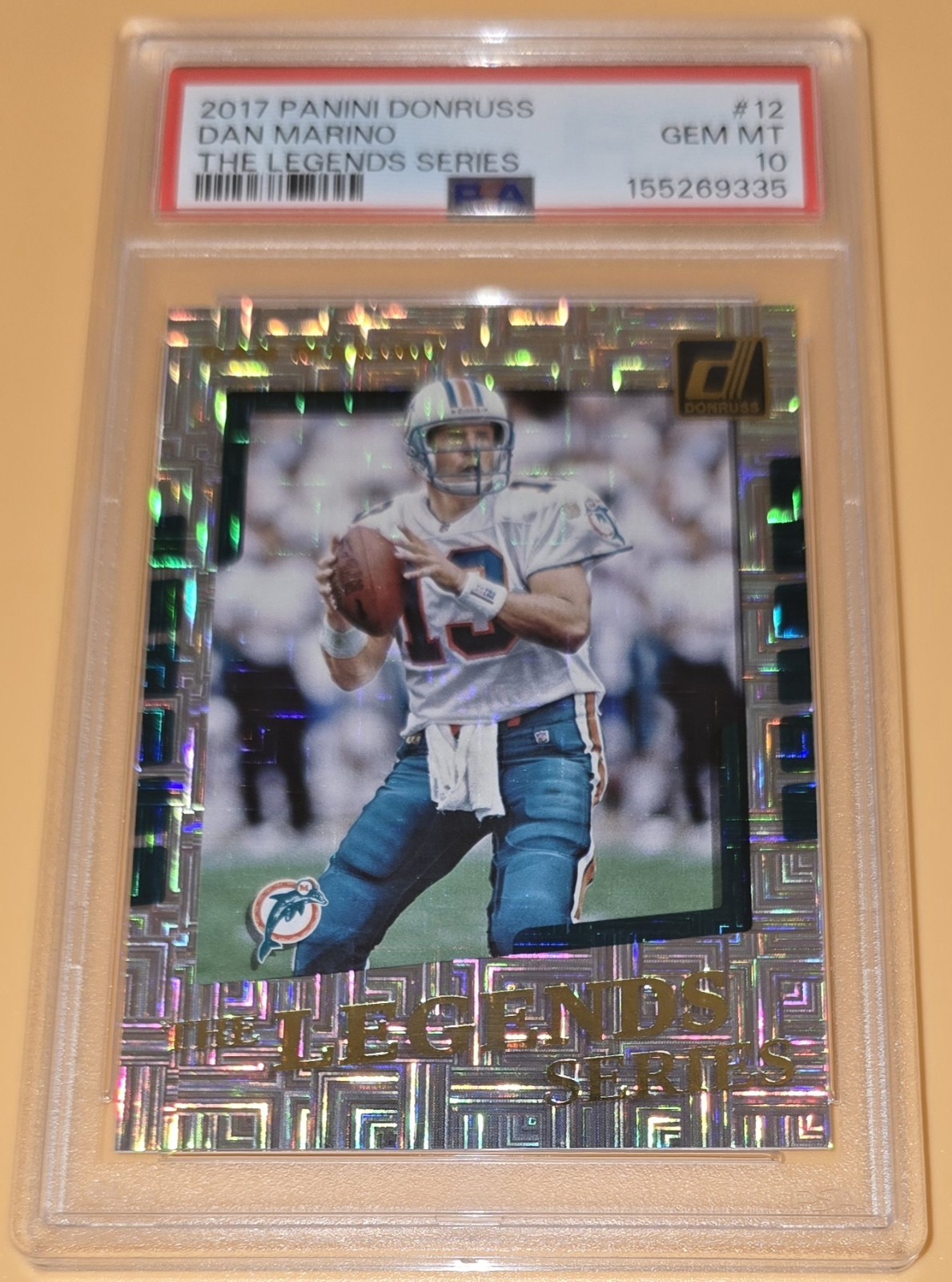 Dan Marino PSA 10 Low Pop Insert The Legends Series 2017 Panini Donruss Football view 2