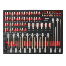 Set attrezzi inserto utensili 102 pezzi set dadi e punte 51x40x4 cm rosso
