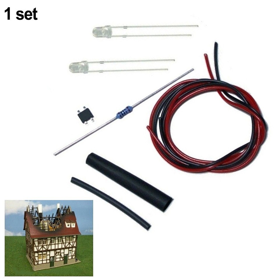 Flickering Light Burning House 3mm LED Fire Flame Flickering Fire Tools