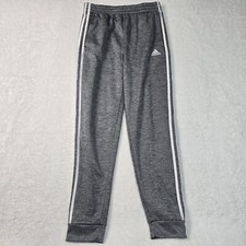 Adidas Sweatpants Color Black 3 Stripe Gray Youth Size Large 14/16 Logo EUC
