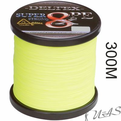 Deltex Super Strong Gelb 300M 8 Fach Rund Geflochtene Angelschnur 100% Pe Kva