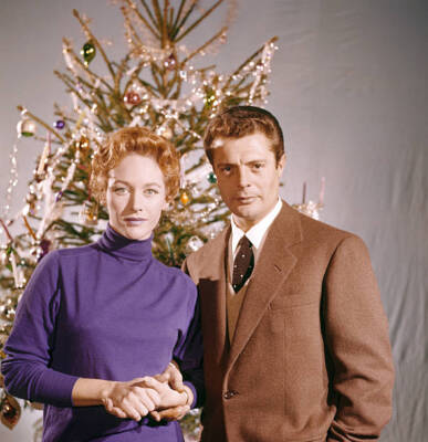 Italian Actors Marcello Mastroianni And Fiorella Mari Film Star Old Photo