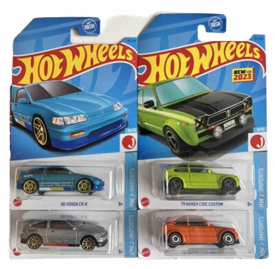 Hot Wheels 88 Honda CR-X & 73 Honda Civic Custom New Lot Of 4 2023