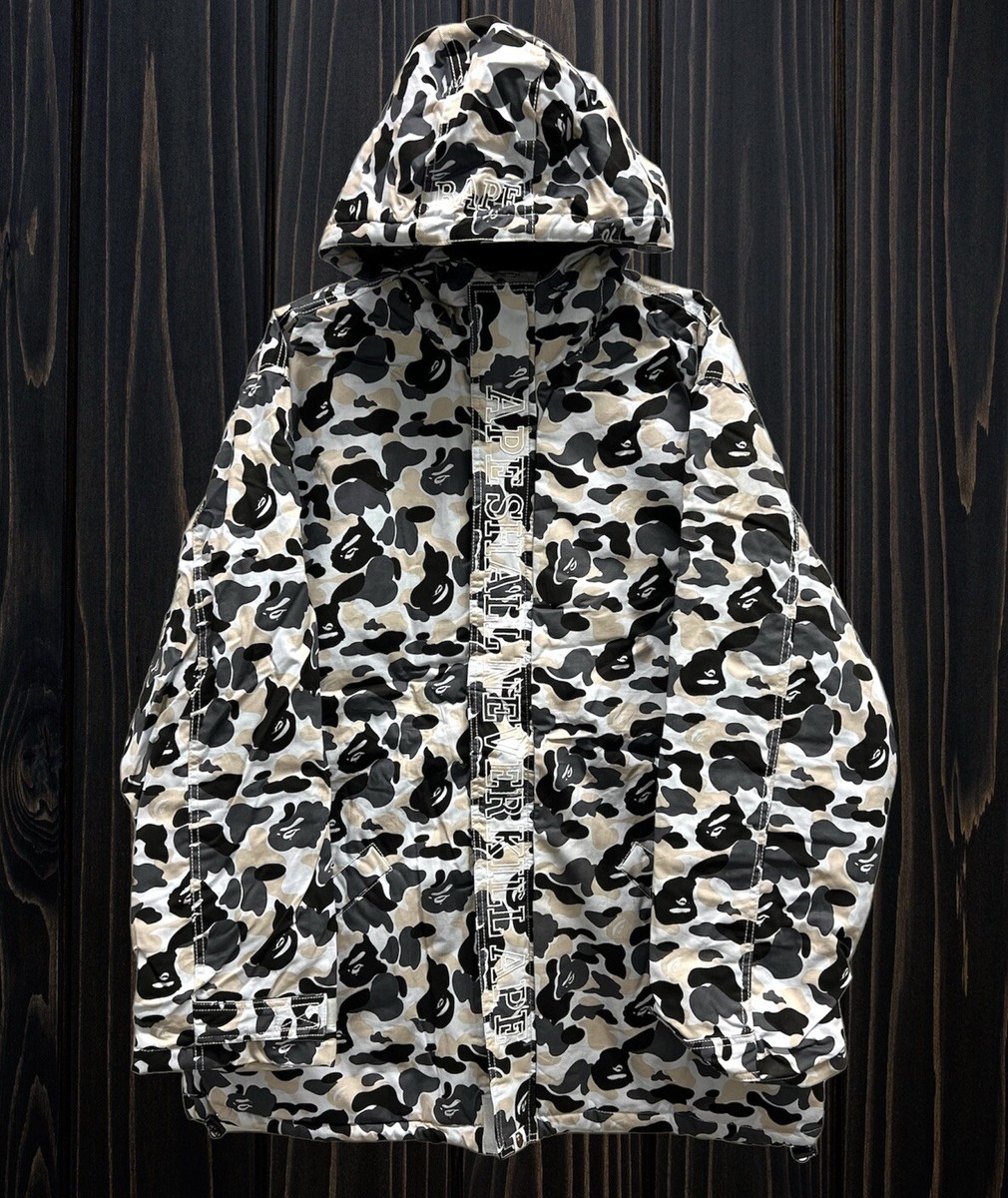 Vintage 2000s A Bathing Ape Bape Snowboarding Jacket Army Camo 2XL 