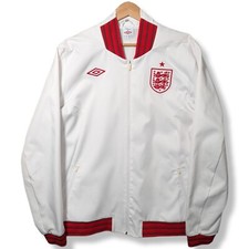 England Umbro Retro Football Jacket Mens XL Track Top White Red Anthem 1966