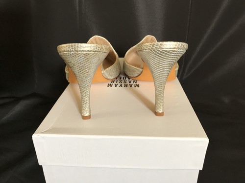 Maryam Nasser Zadeh Calf Snake Print Leather High Heel Pierre Mule Size 41 - Picture 4 of 9