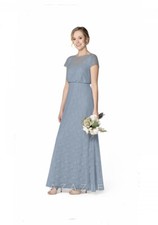 Azazie Keevrin bridesmaid dress, never worn, size A10, dusty blue