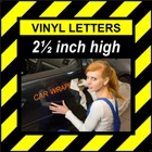 9 Characters 2.5 inch 64mm high pre-spaced stick on vinyl letters & numbers