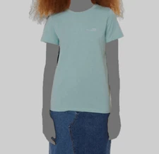 $115 A.P.C. Women's Blue Classic Graphic Logo Short Sleeve T-Shirt Size XL