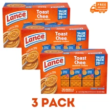 Lance Toast Chee Peanut Butter Sandwich Crackers - 20 Pack, 3 Boxes