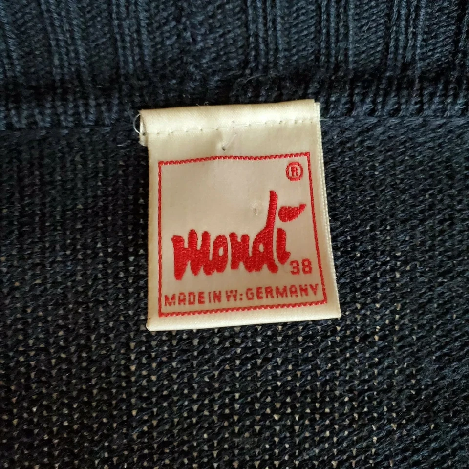 Suéter Cárdigan de Lana Mondi Talla 38 EE. UU. M/L Gran Tamaño Azul Marino De Colección Alemán Foto 2 de 4