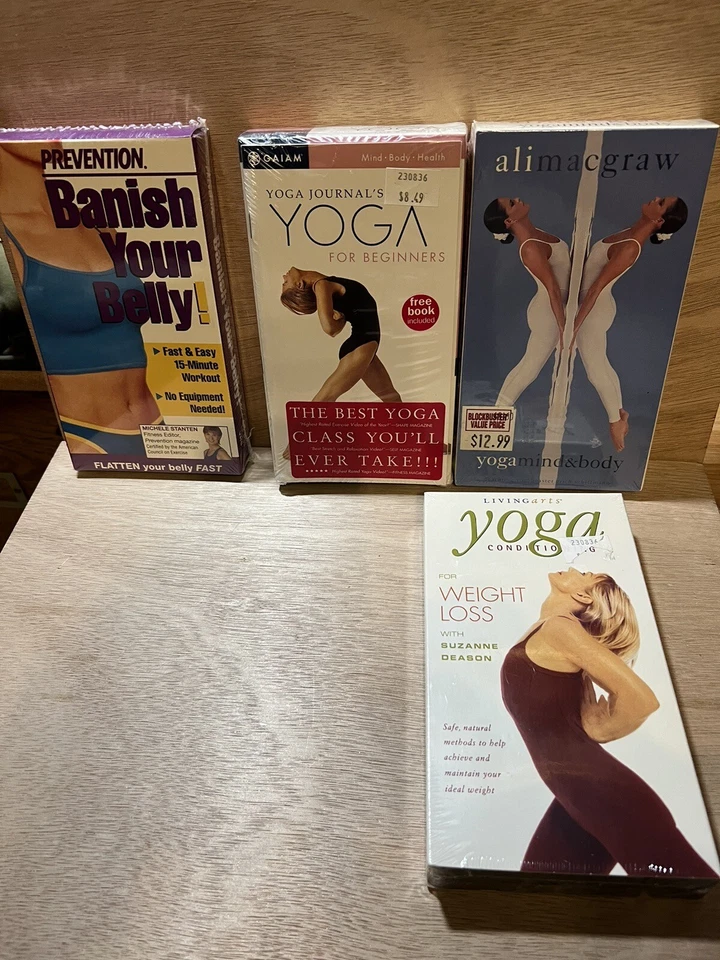 Lot 4 VHS -New! 3 NWST Yoga Beginners/ Conditioning+Ali MacGraw-Yoga Mind & Body - Image 2 of 3