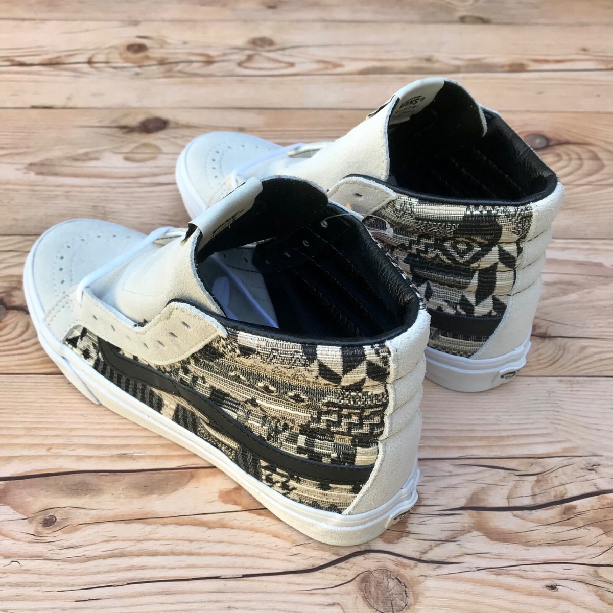 Vans Sk8 Hi Italian Weave Woven Flower Black White‎ Shoes Mens Size 13 Flower Field Vans Sk8-hi Shoes - Customized Black Sk8-hi Top  main image 4