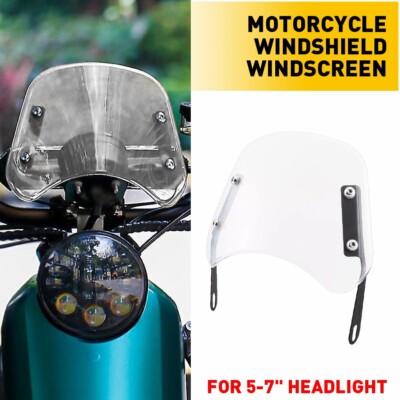 Clear Universal Motorcycle Windshield Wind Deflector Windscreen Motorbike 5-7'' K