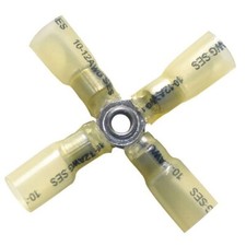Heat Shrink Crimp 4-Way Terminal 12-10 Gauge Wire Connector - USA - 10 Pack
