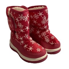 Merence Pink Snowflake Snow Boots Girl Sz 24 US 7.5 Hook and Loop Closure