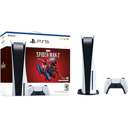 PlayStation 5 Slim Edition Bundle w/Spider-Man 2 Game & Charging Dock -  22404763