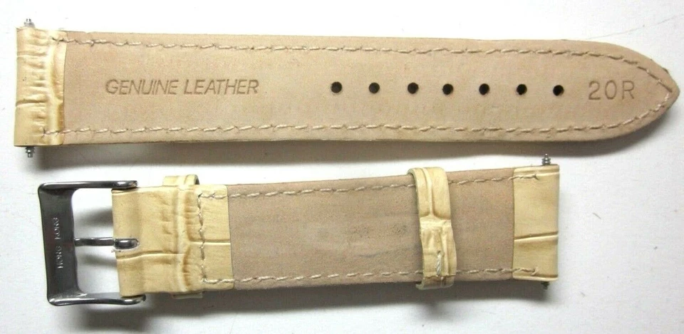 Correa de reloj Timex Tx Voguestrap 20 mm bronceado claro camel cocodrilo cuero genuino Foto 4 de 4